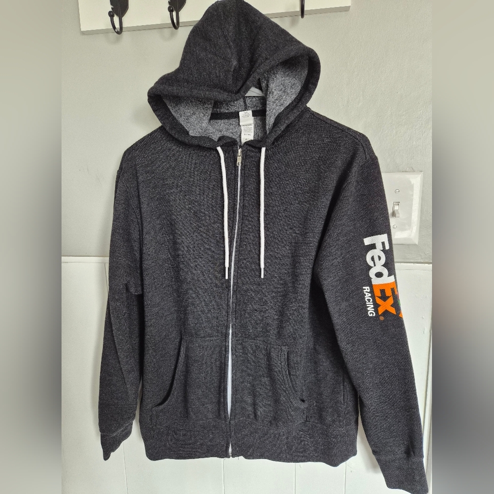 FedEx Racing Charcoal Zip-Up Hoodie Medium Unisex